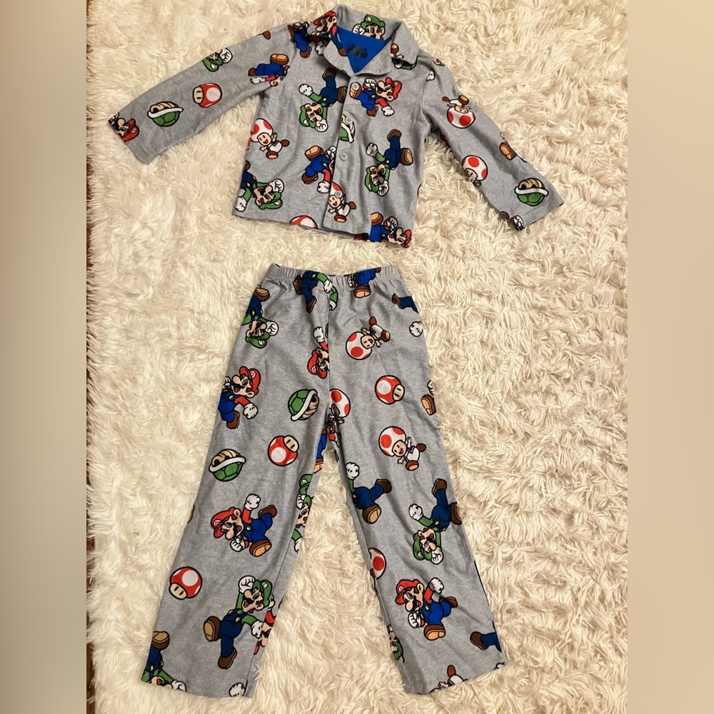 Nintendo Super Mario Blue and Green Pajama Set
